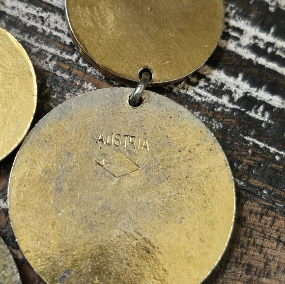 Vintage Coin Style Enamel Austria Earrings - Picture 9 of 12